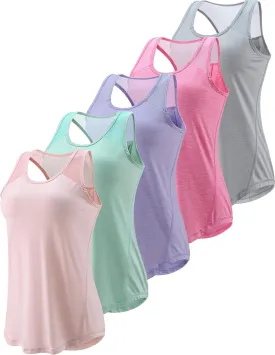 5 Pack Women's Workout Tops, Athletic Racerback Tank Tops for Women, Mesh Sleeveless Shirts Yoga for Gym Running 5 Pack Women's Workout Tops, Athletic Racerback Tank Tops for Women, Mesh Sleeveless Shirts Yoga for Gym Running
