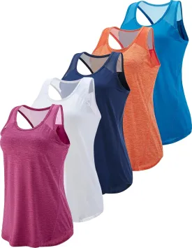 5 Pack Women's Workout Tops, Athletic Racerback Tank Tops for Women, Mesh Sleeveless Shirts Yoga for Gym Running 5 Pack Women's Workout Tops, Athletic Racerback Tank Tops for Women, Mesh Sleeveless Shirts Yoga for Gym Running