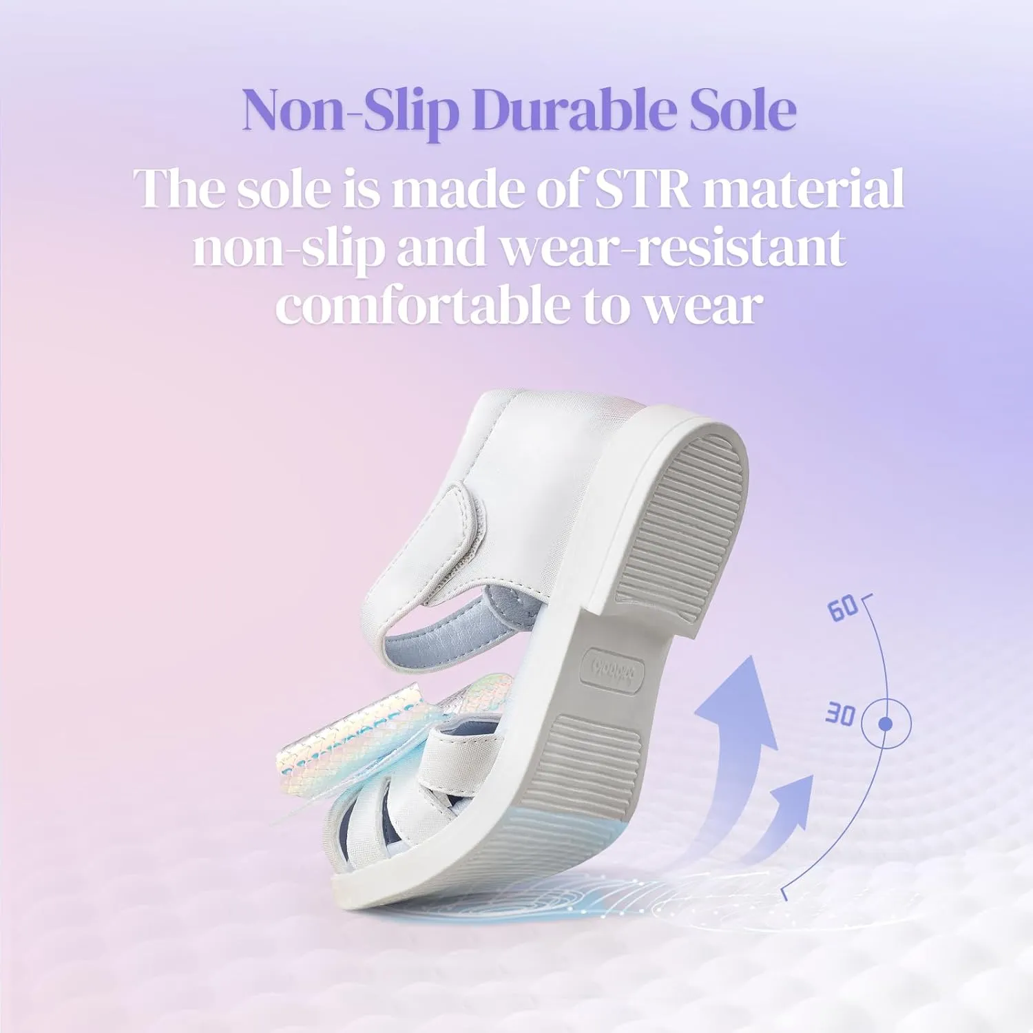 Balabala Girl Flats Sandals Princess Dress Shoes Sparkle Bow Shells Girls Shoes for Prom Party Wedding Toddler Little Kid Hook and Loop