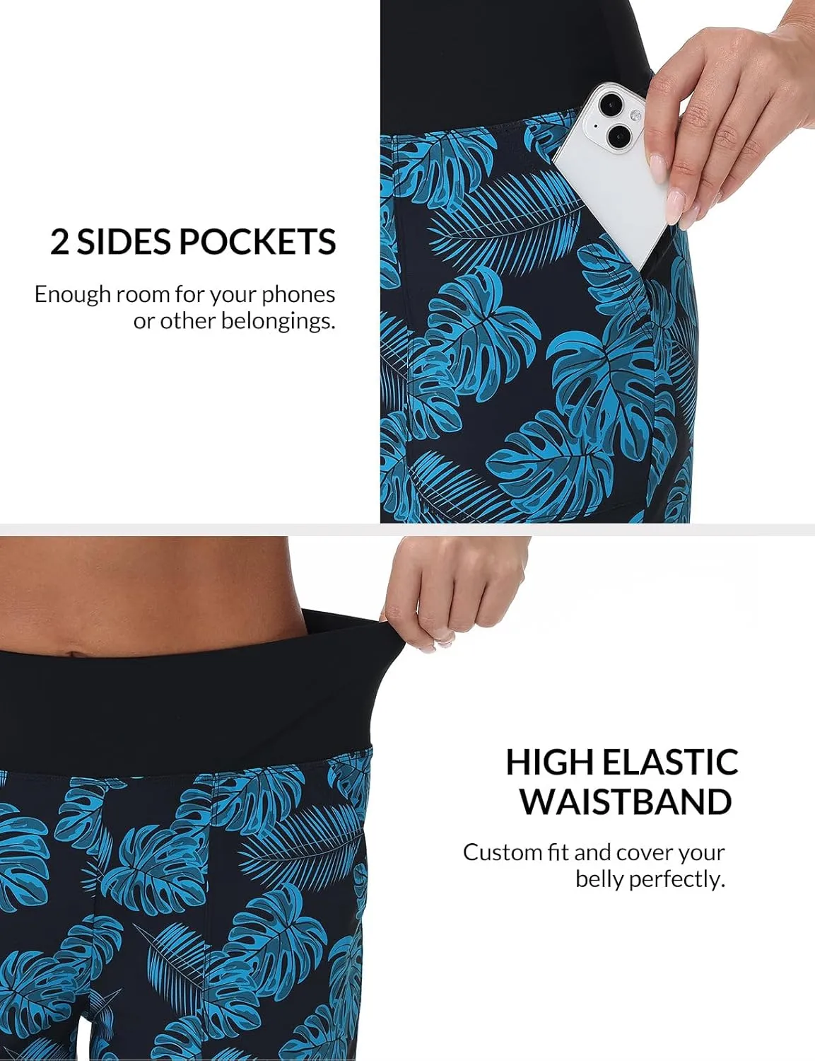 baleaf Women's 3"/5"/ 7" High Waisted Swim Board Shorts Quick Dry Swimsuits Bottoms Trunks with Pockets