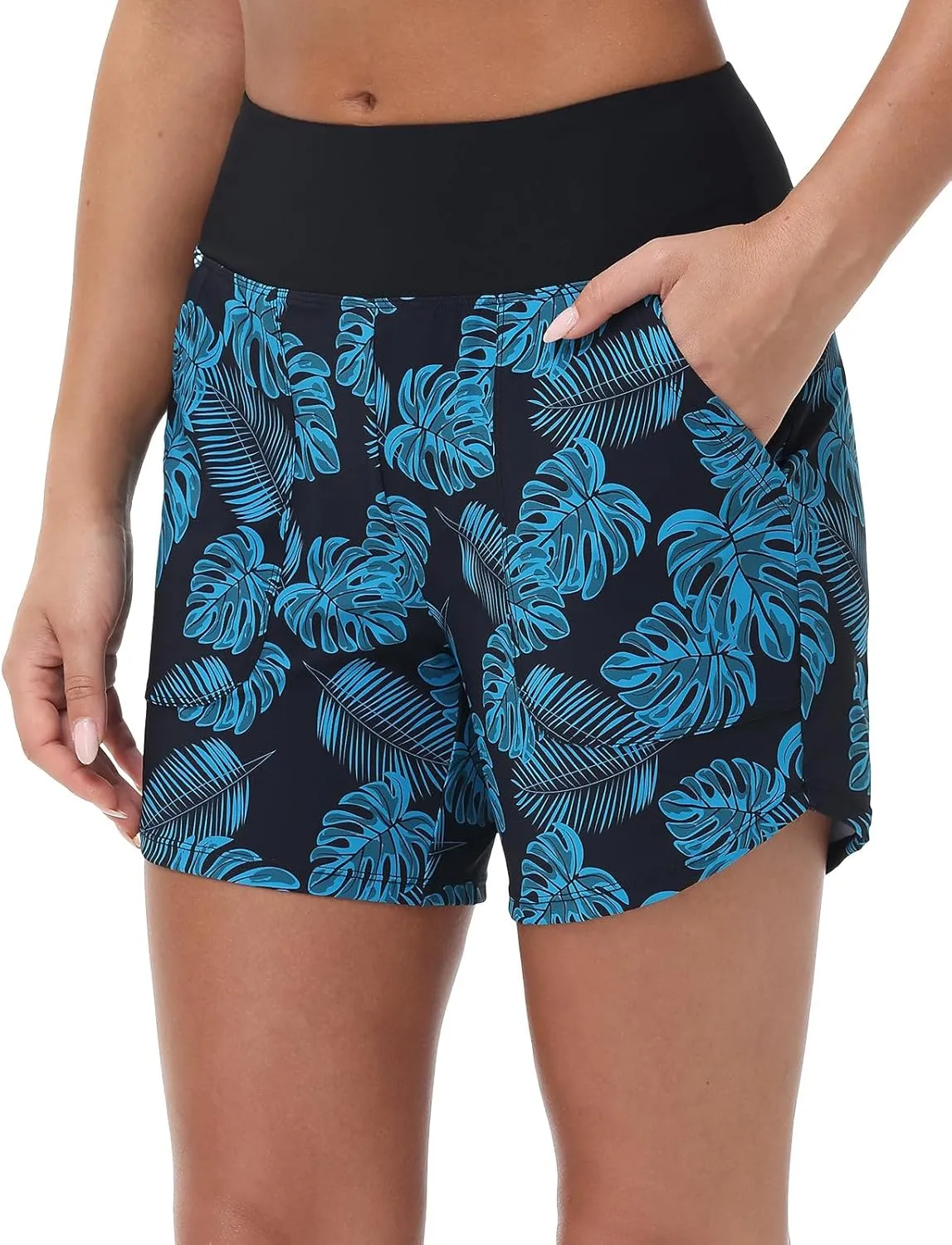 baleaf Women's 3"/5"/ 7" High Waisted Swim Board Shorts Quick Dry Swimsuits Bottoms Trunks with Pockets