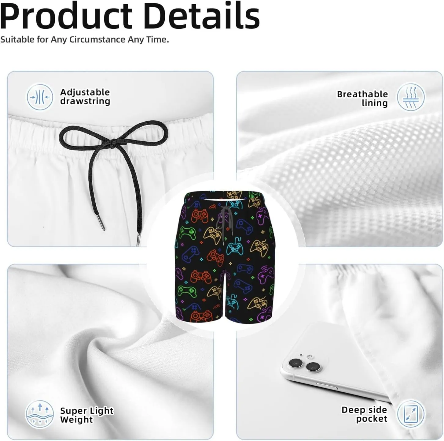 Boys Swim Trunks with Compression Liner Swim Shorts Swimwear Quick Dry Boy Bathing Suit Beach Swimsuit Toddler