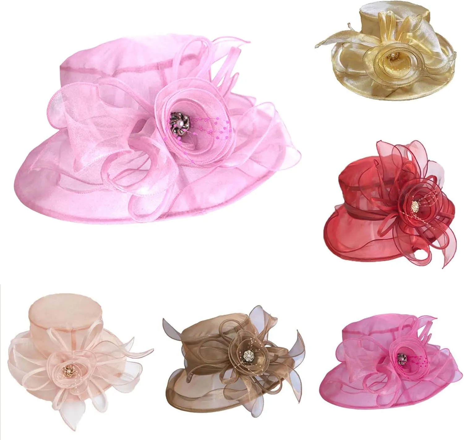 Church Hats for Women 2025 Elegant, Womens Kentucky Church Dress Derby Wedding Floral Tea Party Hat Sun Hats