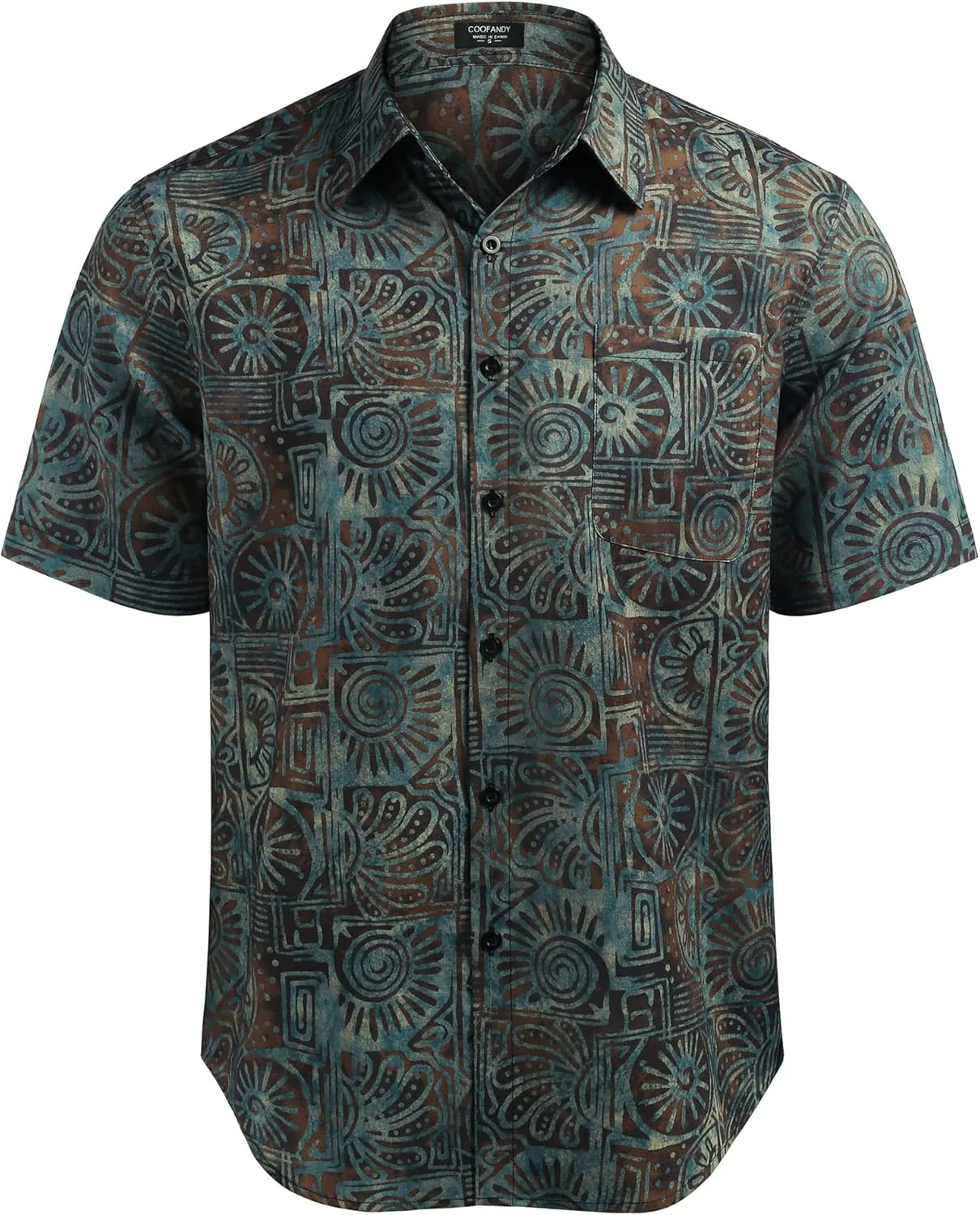 COOFANDY Men's Hawaiian Tropical Shirt Button Down Short Sleeve Vintage Floral Shirt