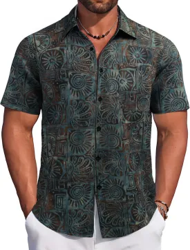 COOFANDY Men's Hawaiian Tropical Shirt Button Down Short Sleeve Vintage Floral Shirt COOFANDY Men's Hawaiian Tropical Shirt Button Down Short Sleeve Vintage Floral Shirt