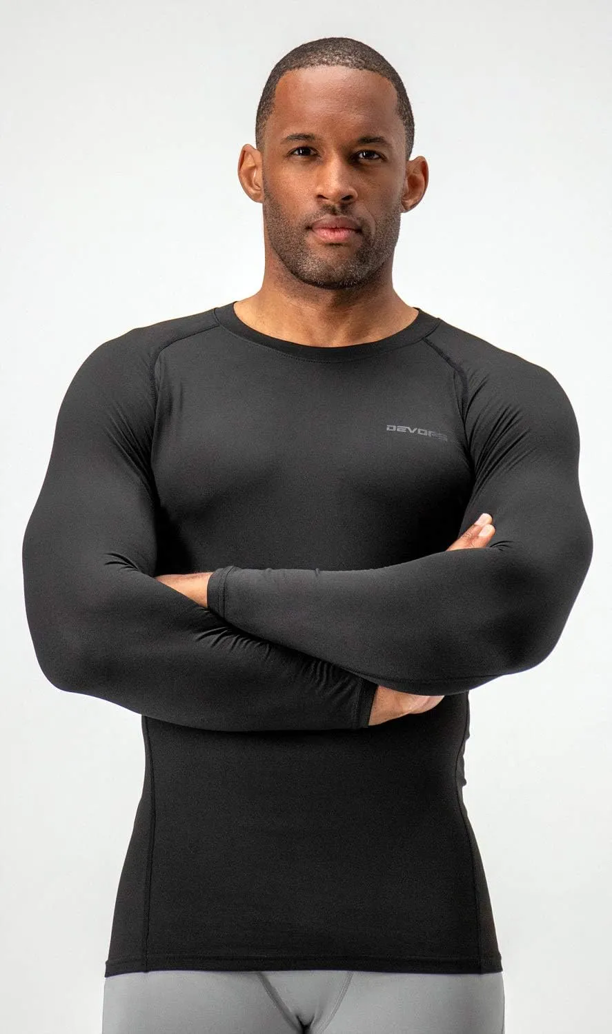 DEVOPS 2 Pack Men's Thermal Long Sleeve Compression Shirts