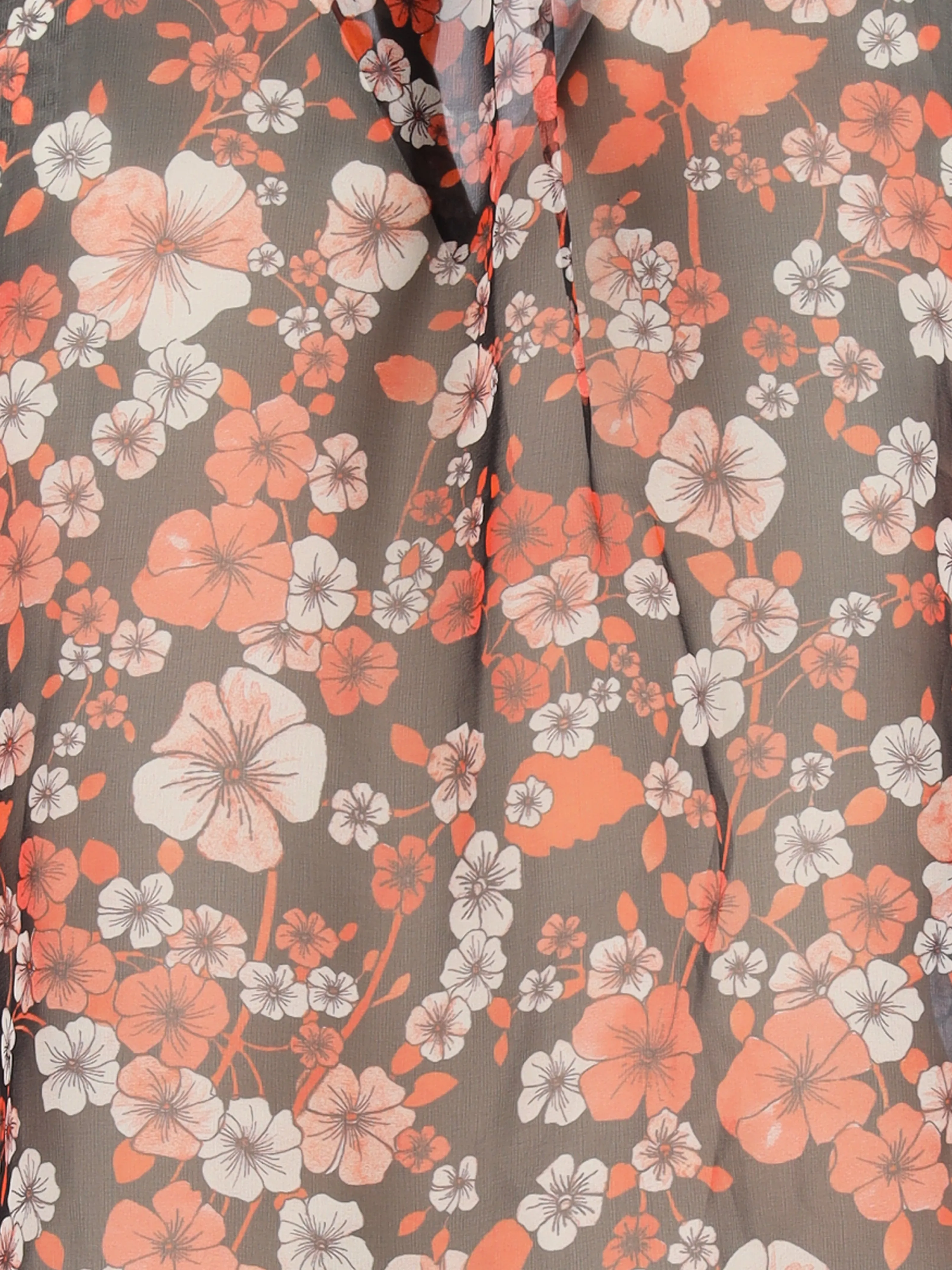 floral-print silk-chiffon shirt