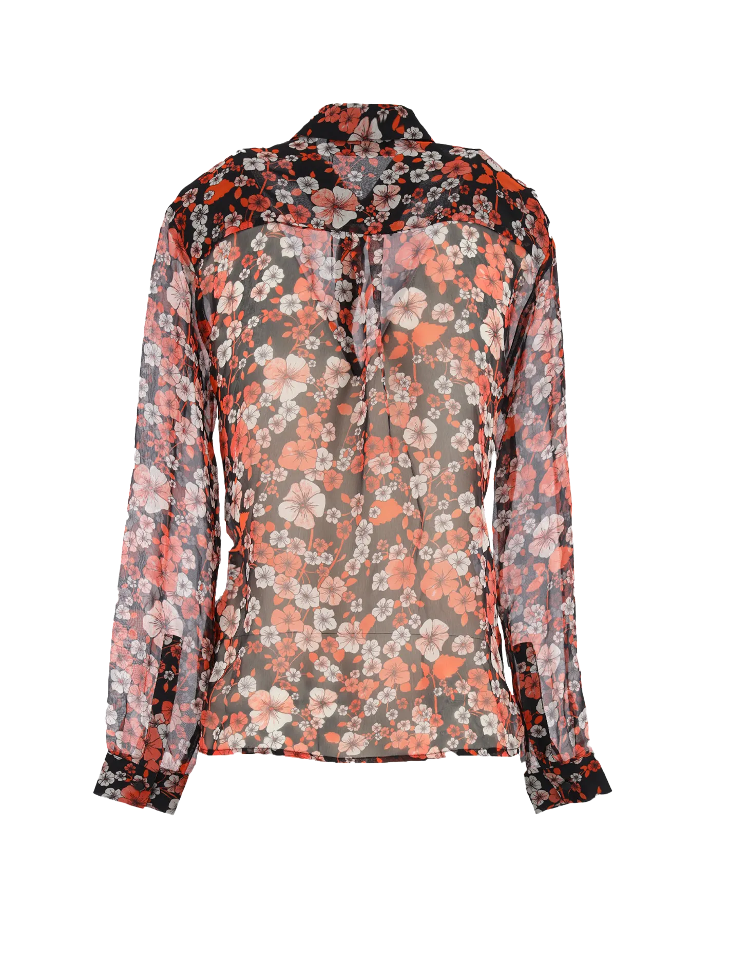 floral-print silk-chiffon shirt