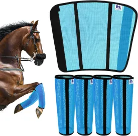 Fly Boots for Horses Set of 4 - Edge-Curved Design for Optimal Fit, Non-Sag Dual Stay System, Breathable Mesh for Comfort, Reduces Stomping & Fatigue (Medium to Large, Blue) Fly Boots for Horses Set of 4 - Edge-Curved Design for Optimal Fit, Non-Sag Dual Stay System, Breathable Mesh for Comfort, Reduces Stomping & Fatigue (Medium to Large, Blue)