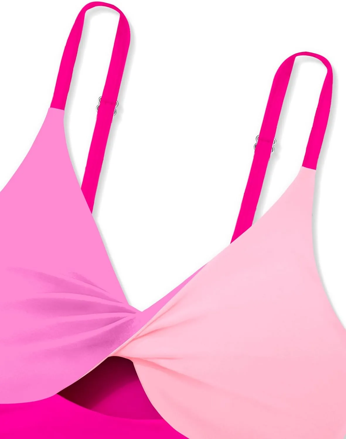 Girls Swimsuit Color Block Girls Bathing Suit Twist Tankini Set Two Piece Girl Swimwear Bikini Set for 9-16 Years