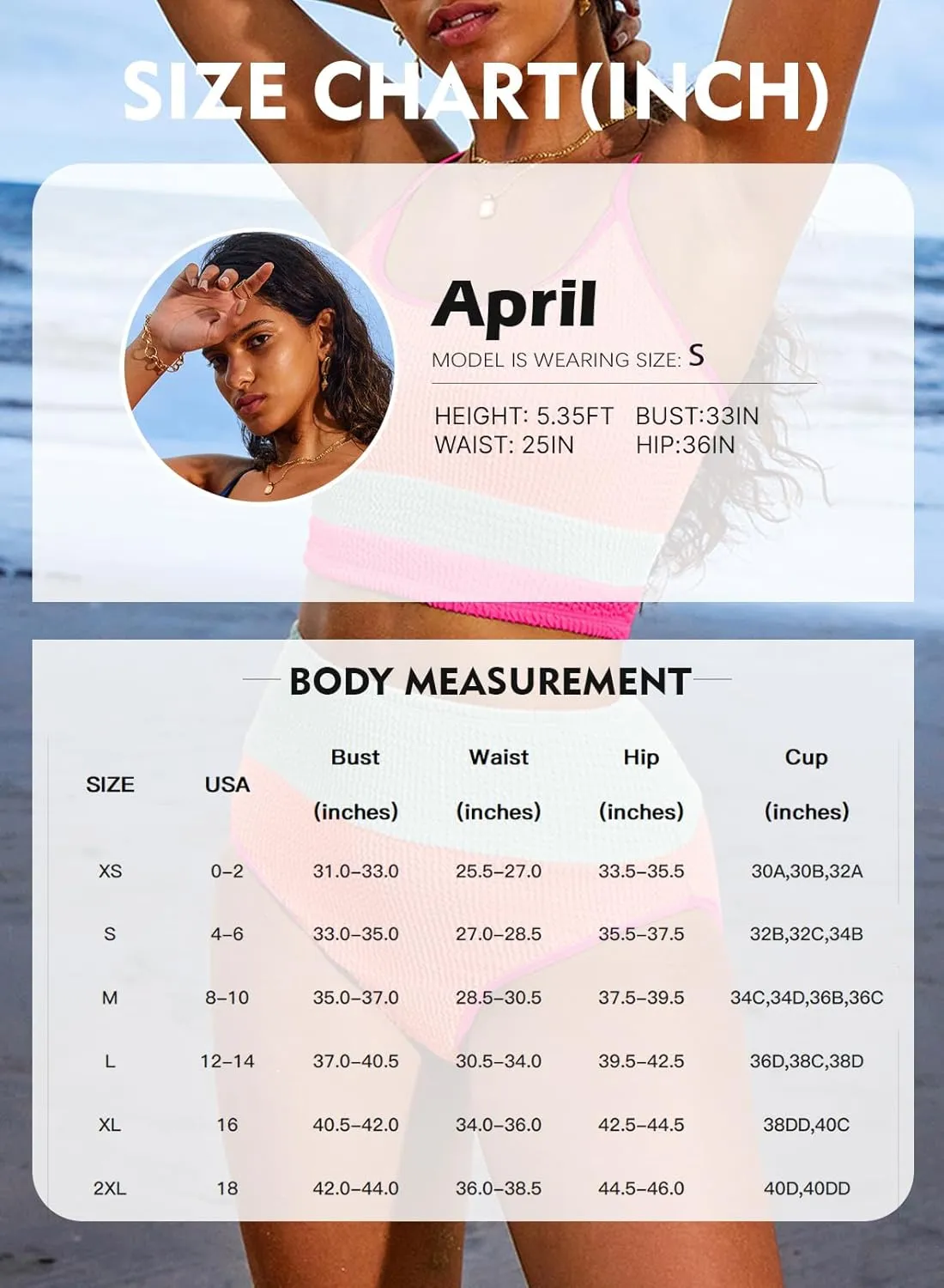 Herseas Women 2 Piece Bikini Set High Waisted Color Block Swimsuit 2025 Summer Beach Scrunch Ribbed Bathing Suit