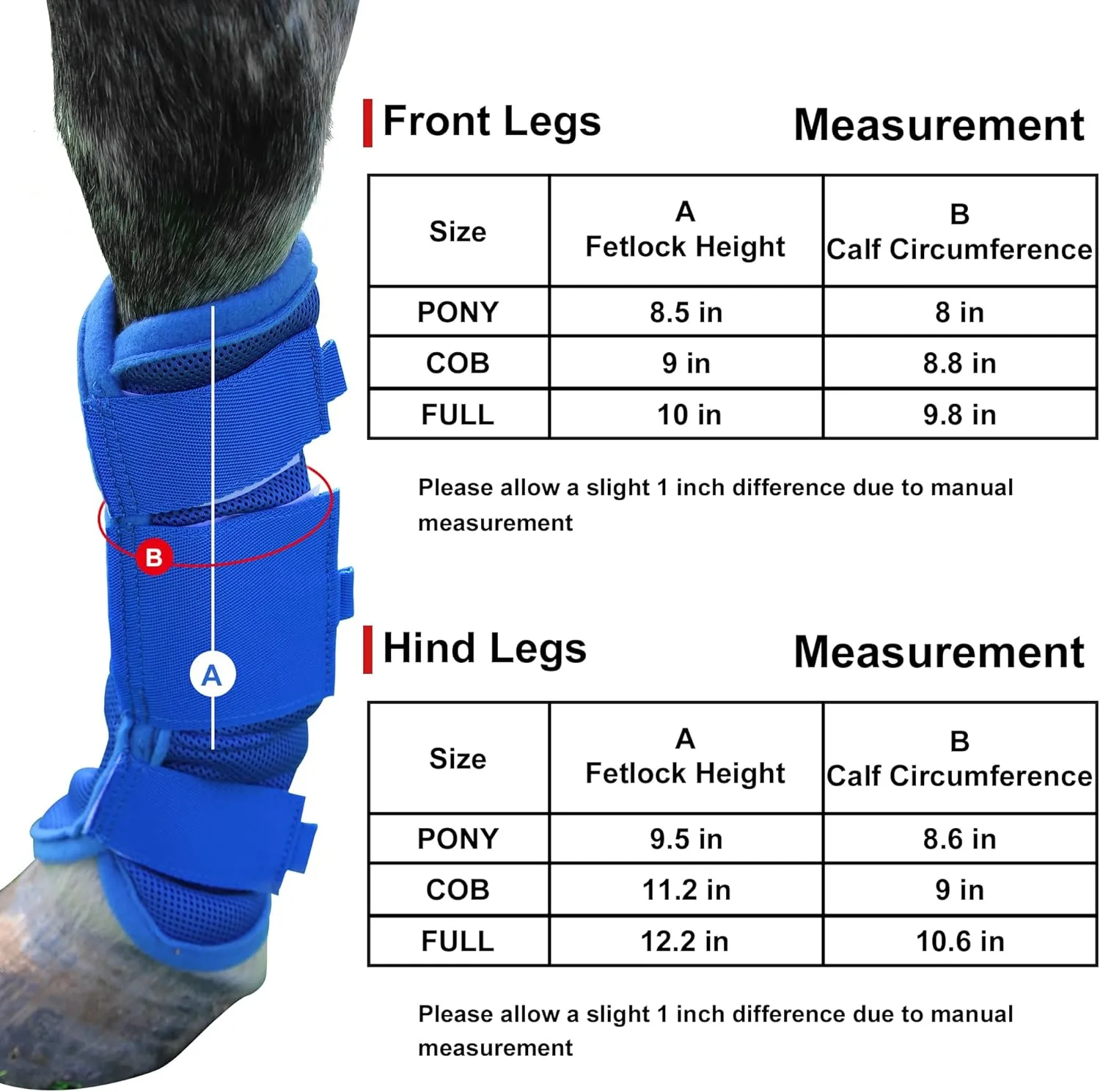 Horse Fly Boots - Perfect for Equine Leg Wraps and Maximum Horse Fly Protection - Set of 4