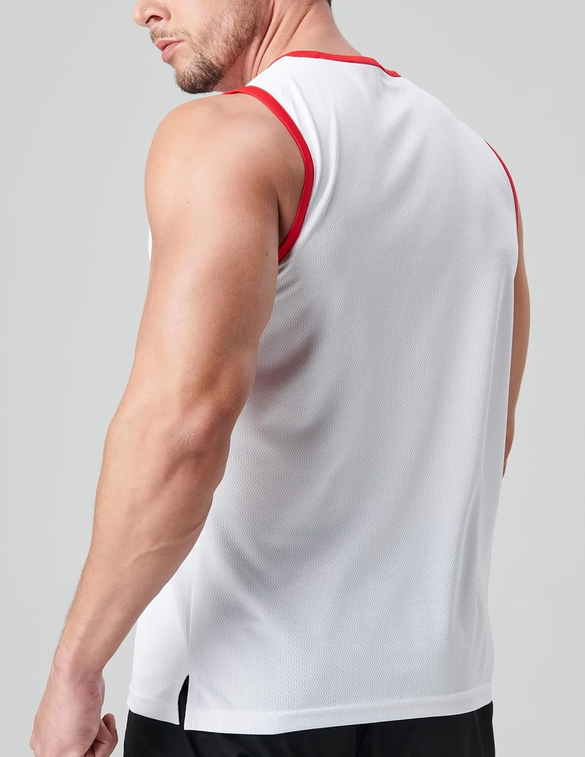 Liberty Imports Pack of 5 Men's Stretch Cool Dry Muscle Tank Tops Athletic Crewneck Sleeveless Workout Shirts