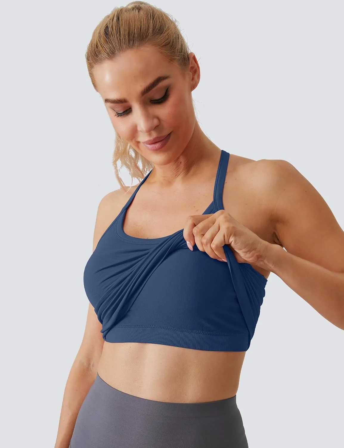 MathCat Workout Tank Tops for Women with Built in Bra, Sleeveless Gym Tops Seamless Racerback Athletic Yoga Shirts 2 Pack