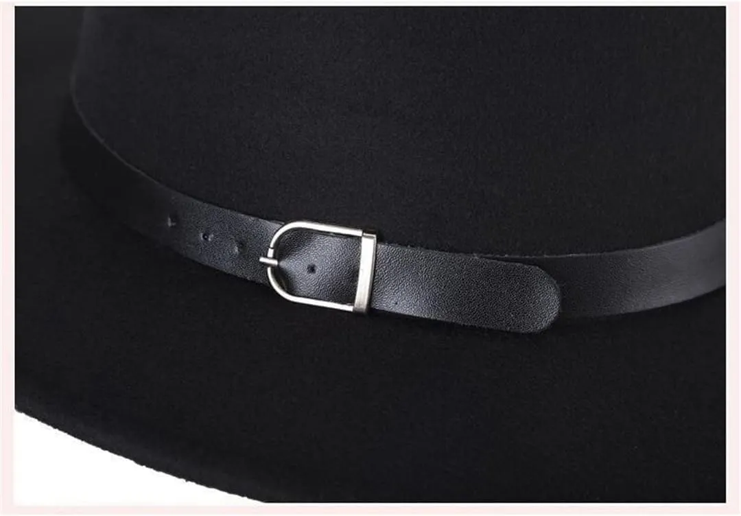 Men Fedoras Women's Jazz Hat Summer Spring Black Woolen Blend Cap Outdoor Casual Hat