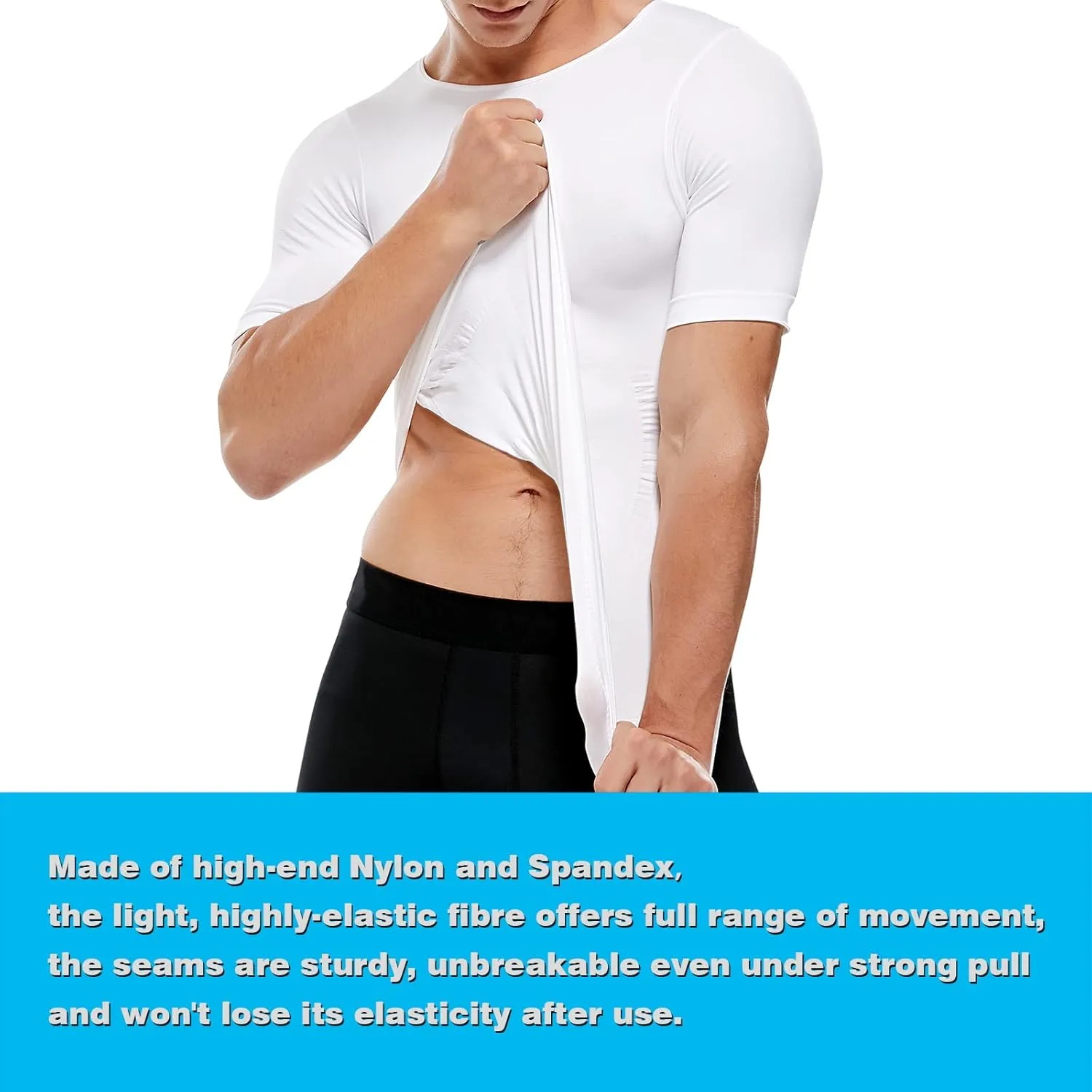 Men's Compression Shirt Undershirt Slimming Tank Top Workout Vest Abs Abdomen Slim Body Shaper