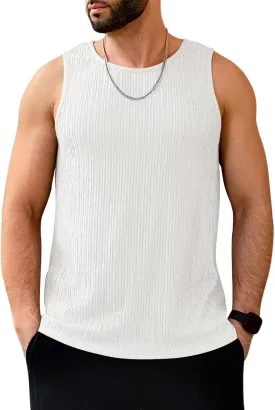 Men's Tank Tops Summer Sleeveless T Shirt Casual Ribbed Knit Muscle Basic Tee Shirts