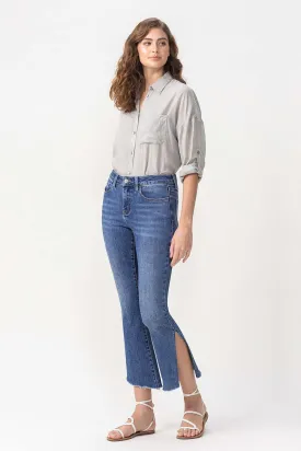 Mid Rise Crop Flare Jeans