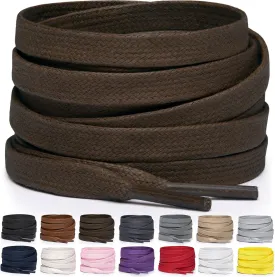 Miscly Flat Waxed Cotton Shoe Laces for Boots, Sneakers, and Shoes  Multiple Lengths and Colors Available