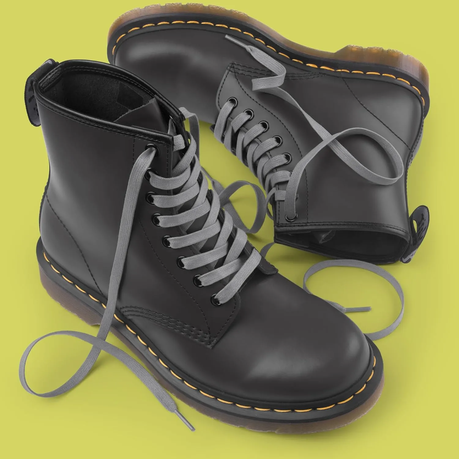 Miscly Flat Waxed Cotton Shoe Laces for Boots, Sneakers, and Shoes  Multiple Lengths and Colors Available