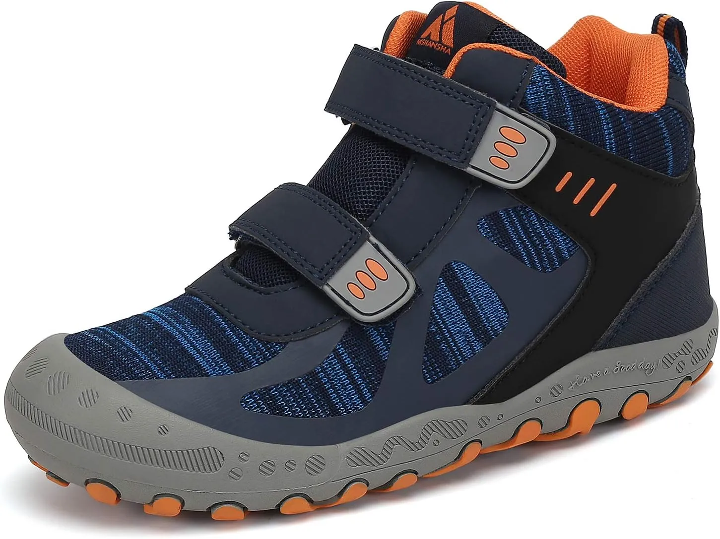 Mishansha Unisex-Child Outdoor Ankle Hiking Boots Boys Girls Trekking Walking Shoes with Hook and Loop