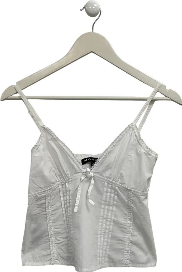 Motelrocks White Jepuni Poplin Cami UK XS