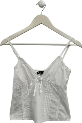 Motelrocks White Jepuni Poplin Cami UK XS