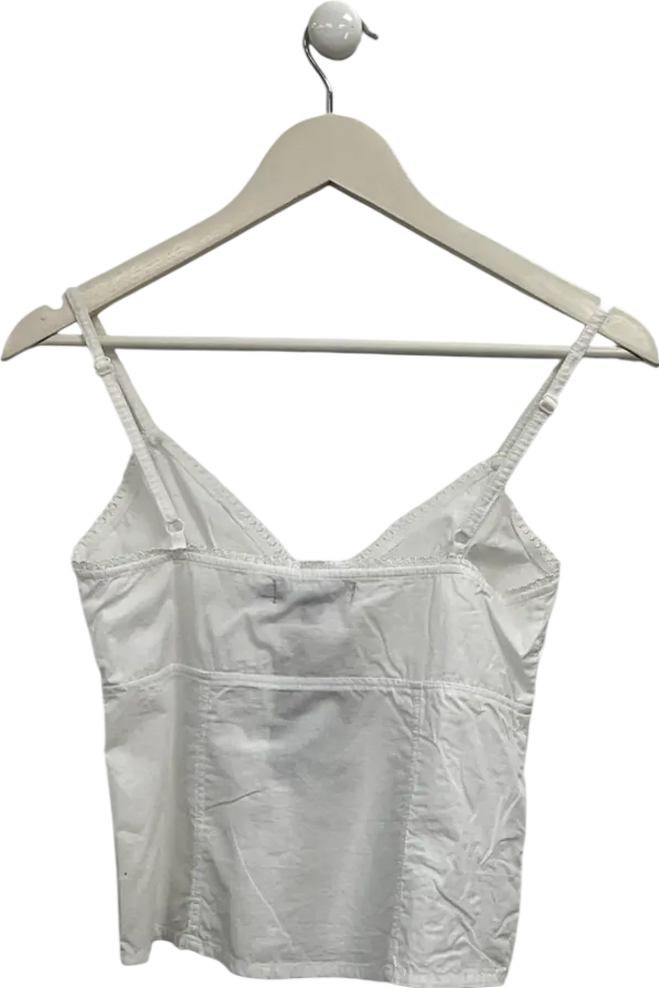 Motelrocks White Jepuni Poplin Cami UK XS