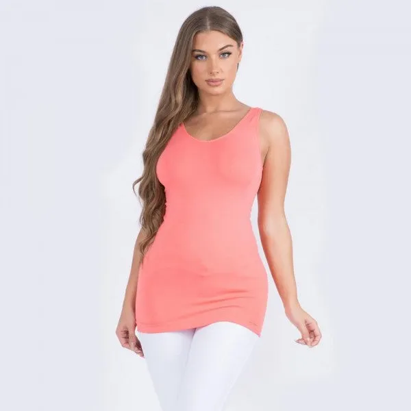 Regular Seamless Reversible LONG Cami Tank (Size 0-14) ONLY Lemon left