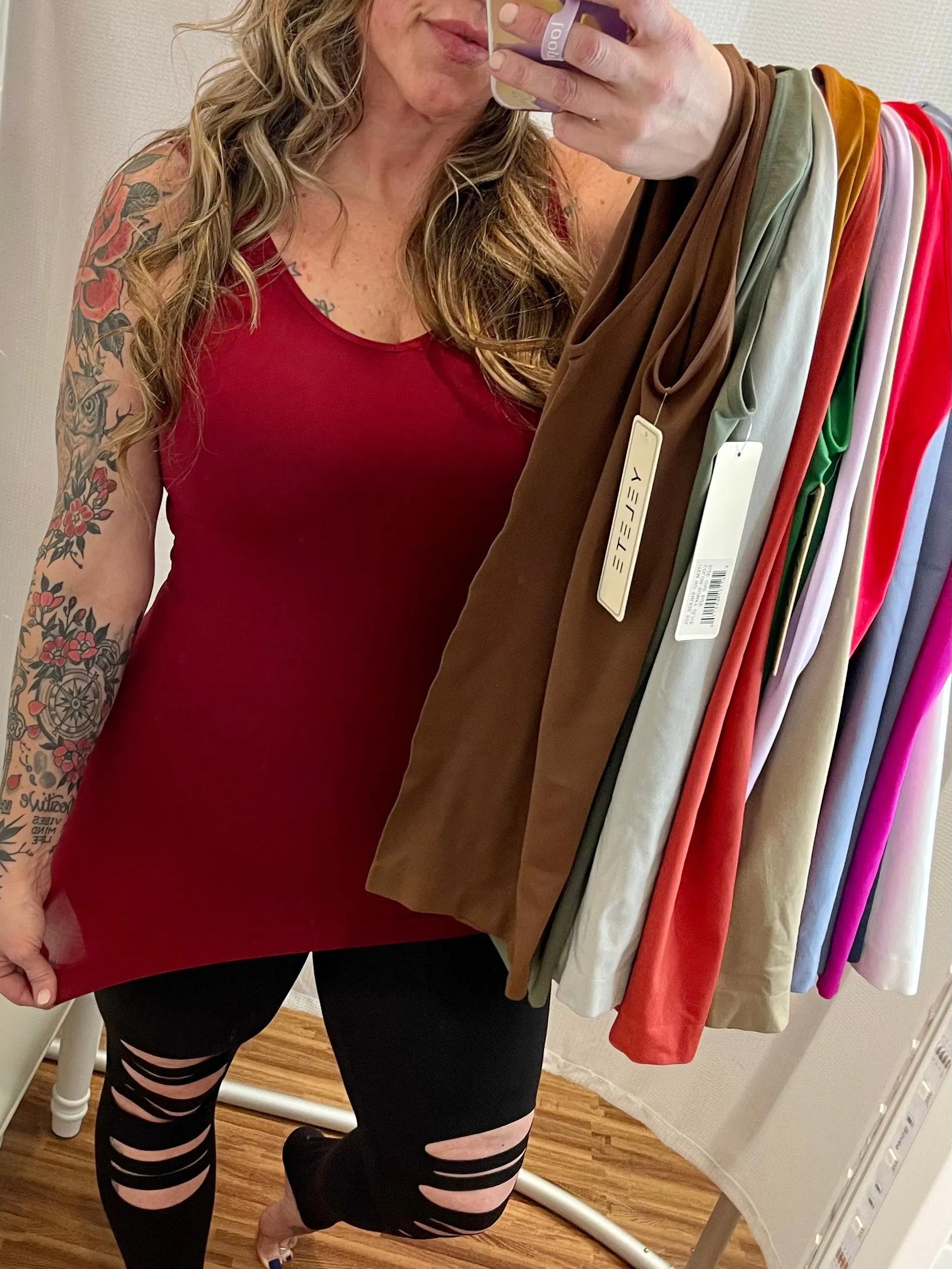 Regular Seamless Reversible LONG Cami Tank (Size 0-14) ONLY Lemon left