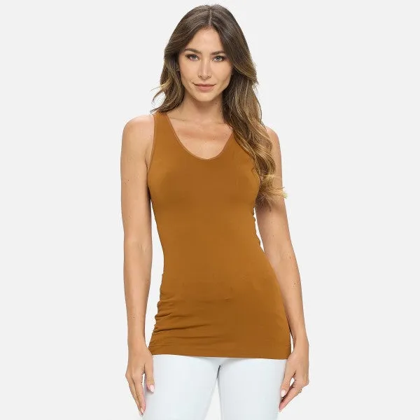 Regular Seamless Reversible LONG Cami Tank (Size 0-14) ONLY Lemon left