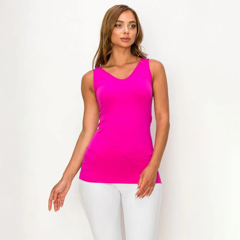 Regular Seamless Reversible LONG Cami Tank (Size 0-14) ONLY Lemon left