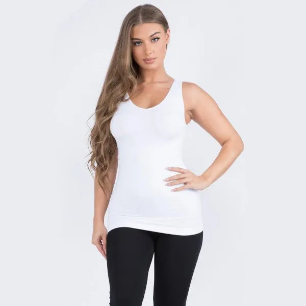 Regular Seamless Reversible LONG Cami Tank (Size 0-14) ONLY Lemon left