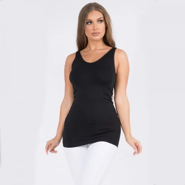 Regular Seamless Reversible LONG Cami Tank (Size 0-14) ONLY Lemon left