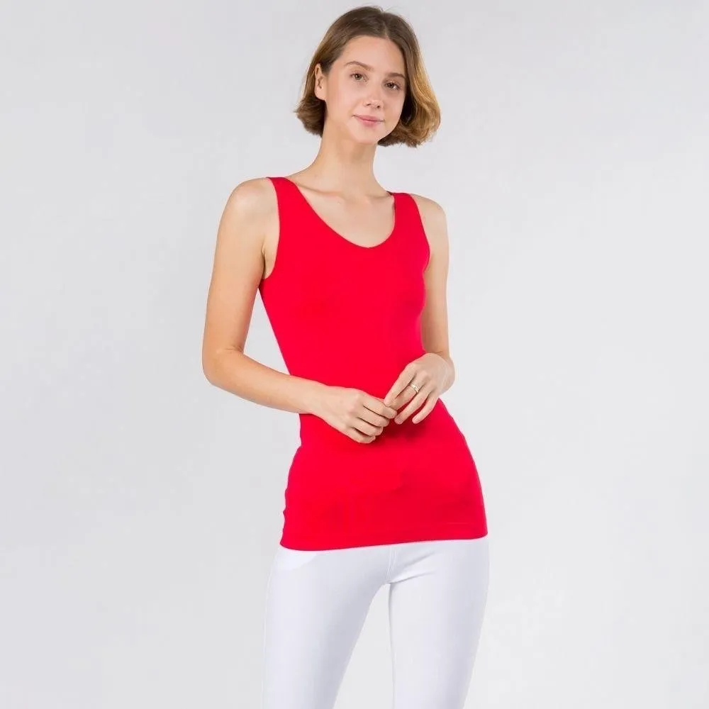 Regular Seamless Reversible LONG Cami Tank (Size 0-14) ONLY Lemon left