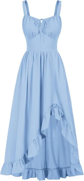 Scarlet Darkness Renaissance Dress Women Summer Sleeveless Corset Sundress with Pockets