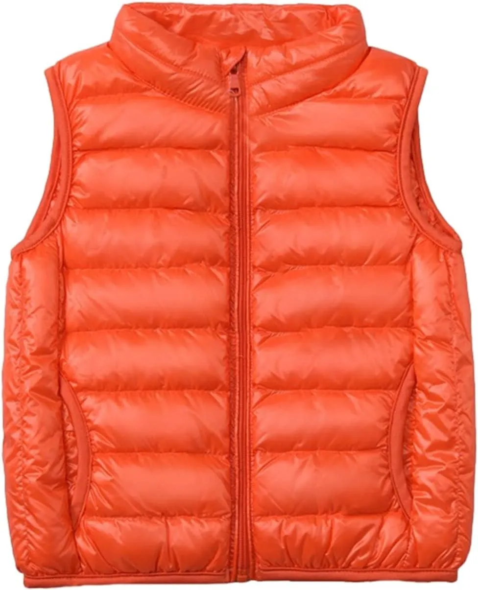 SK Studio Boys Girls' Light Weight Down Vest, Kids Lightweight Sleeveless Jacket, Boys Girls Puffer Down Vest
