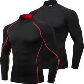 SPVISE 1 or 2 Pack Men's Compression Shirts Long Sleeve Athletic Workout T-Shirts Cool Dry Undershirts Turtle Neck Gym Tops SPVISE 1 or 2 Pack Men's Compression Shirts Long Sleeve Athletic Workout T-Shirts Cool Dry Undershirts Turtle Neck Gym Tops