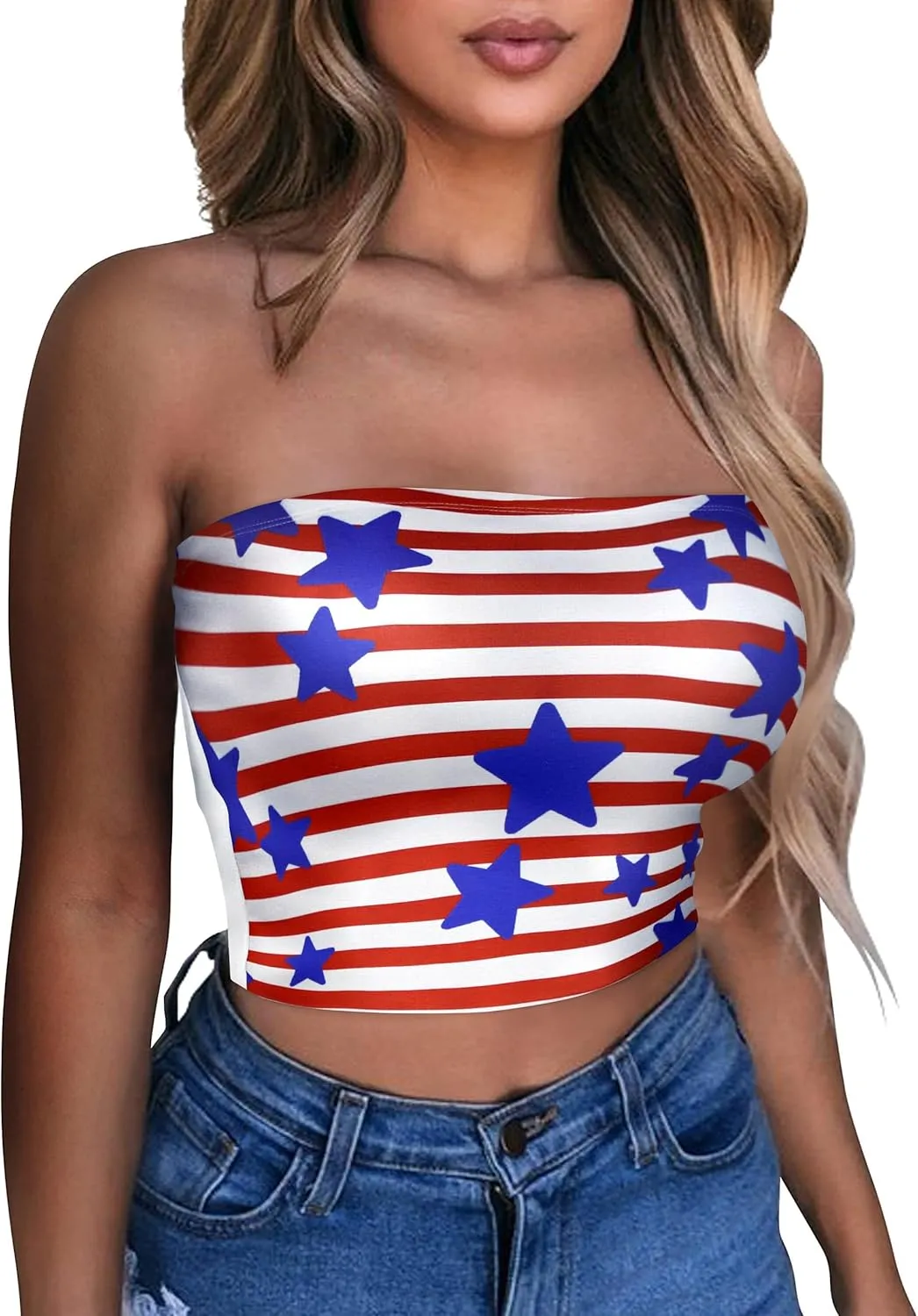 Summer Tube Tops Basic Crop Tops for Women Strapless Tank Casual Tunics Sexy Short Shirts