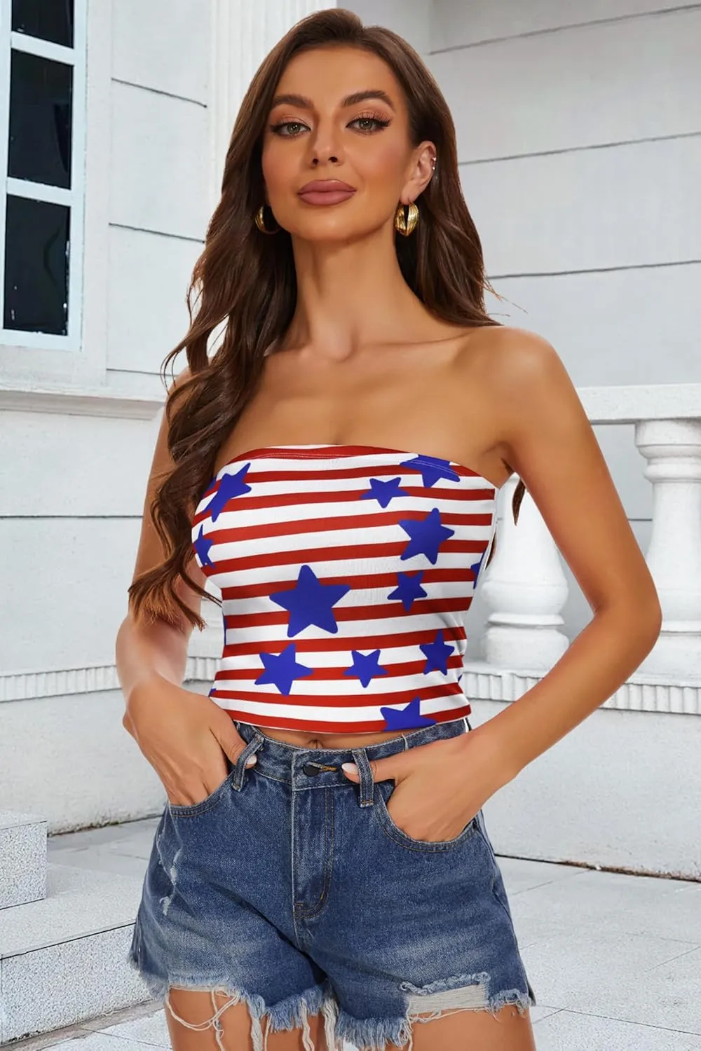 Summer Tube Tops Basic Crop Tops for Women Strapless Tank Casual Tunics Sexy Short Shirts