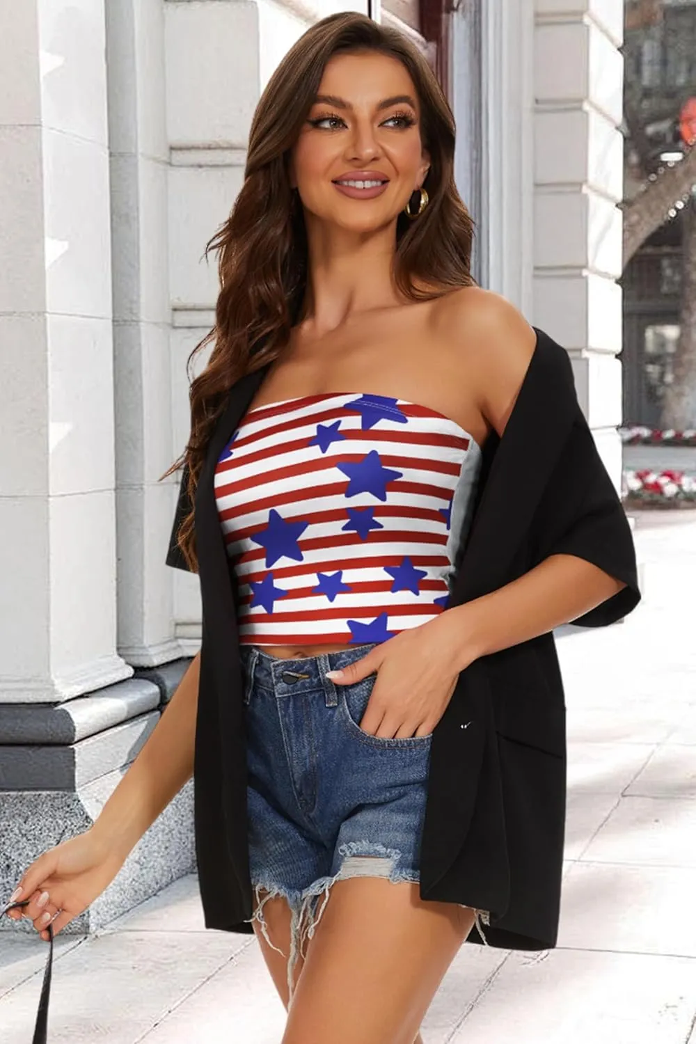 Summer Tube Tops Basic Crop Tops for Women Strapless Tank Casual Tunics Sexy Short Shirts