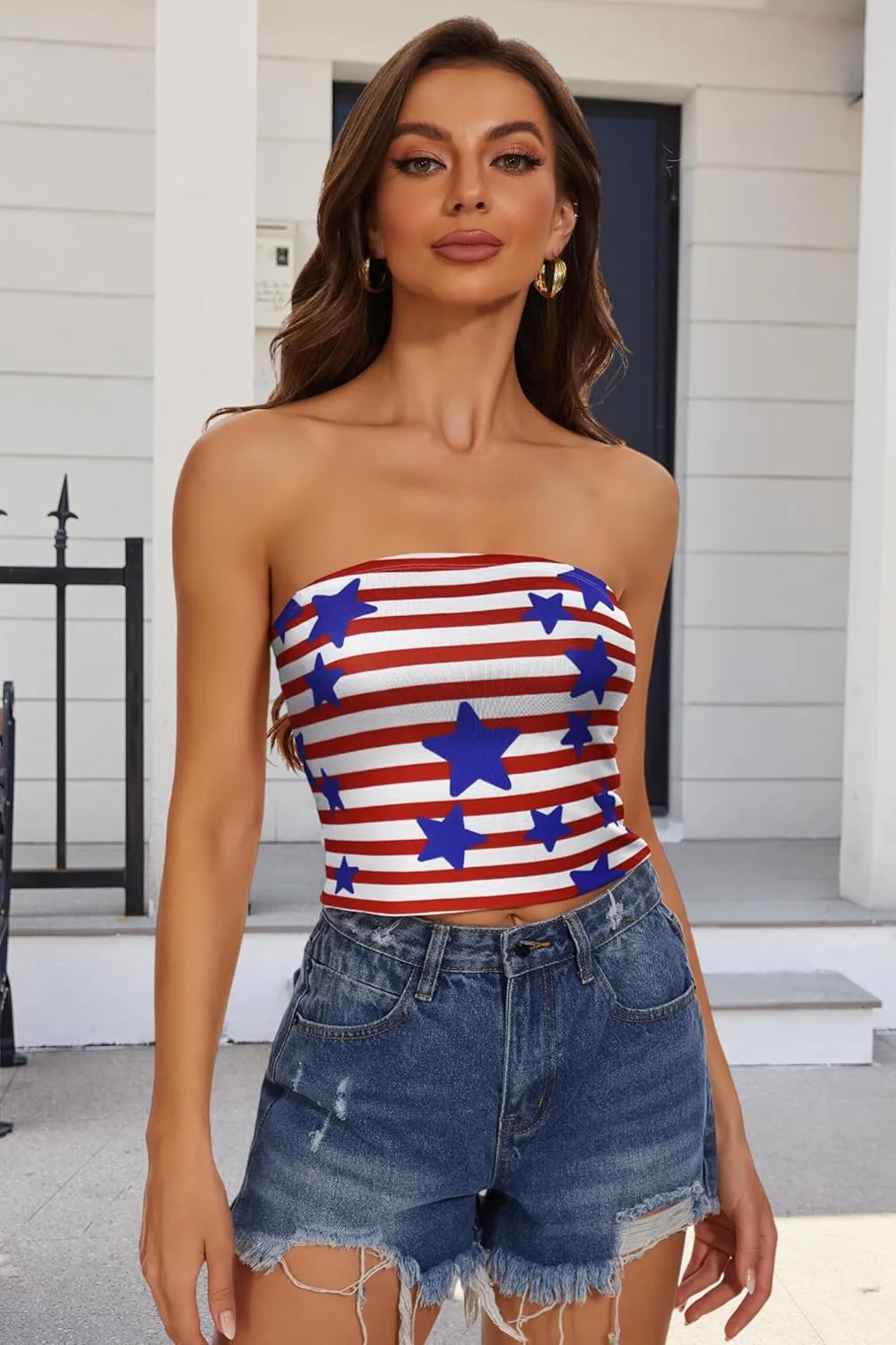 Summer Tube Tops Basic Crop Tops for Women Strapless Tank Casual Tunics Sexy Short Shirts