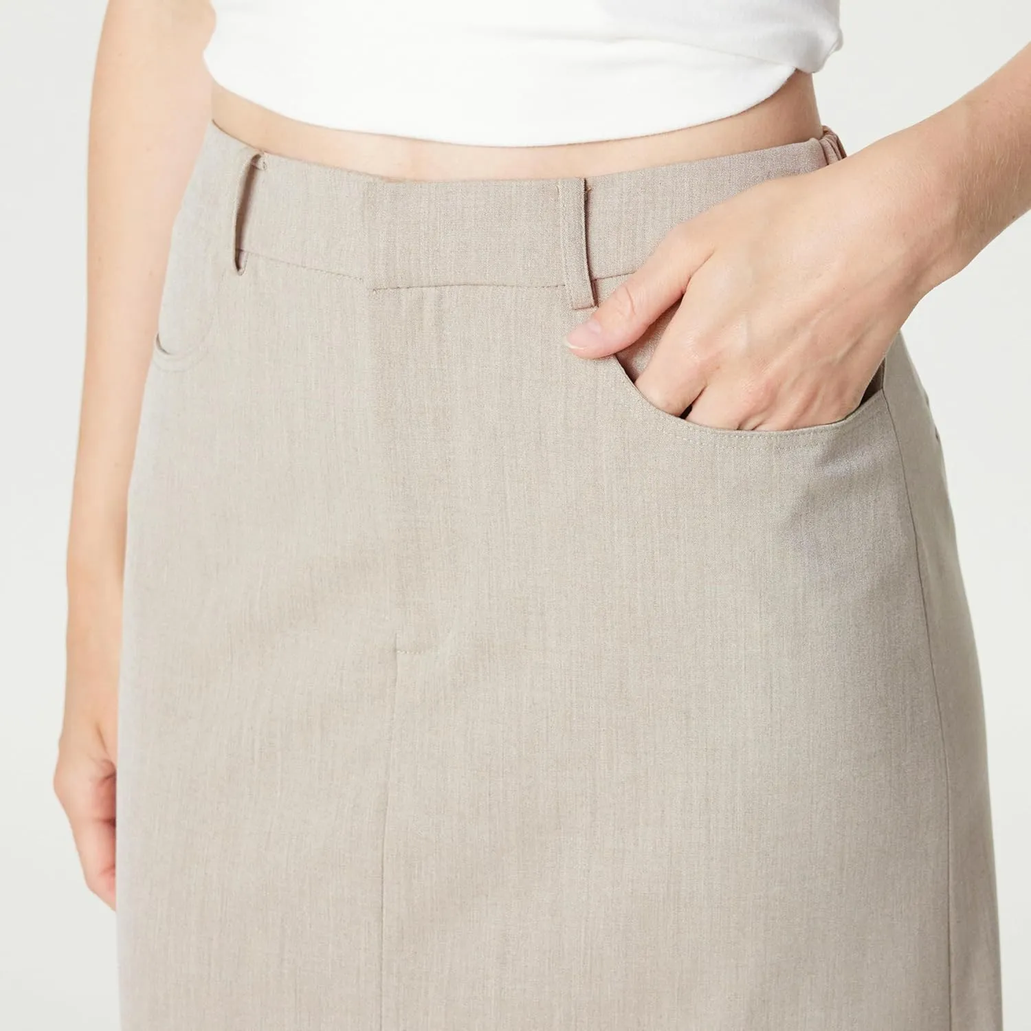The Drop Women's Denis Woven Long Column Skirt