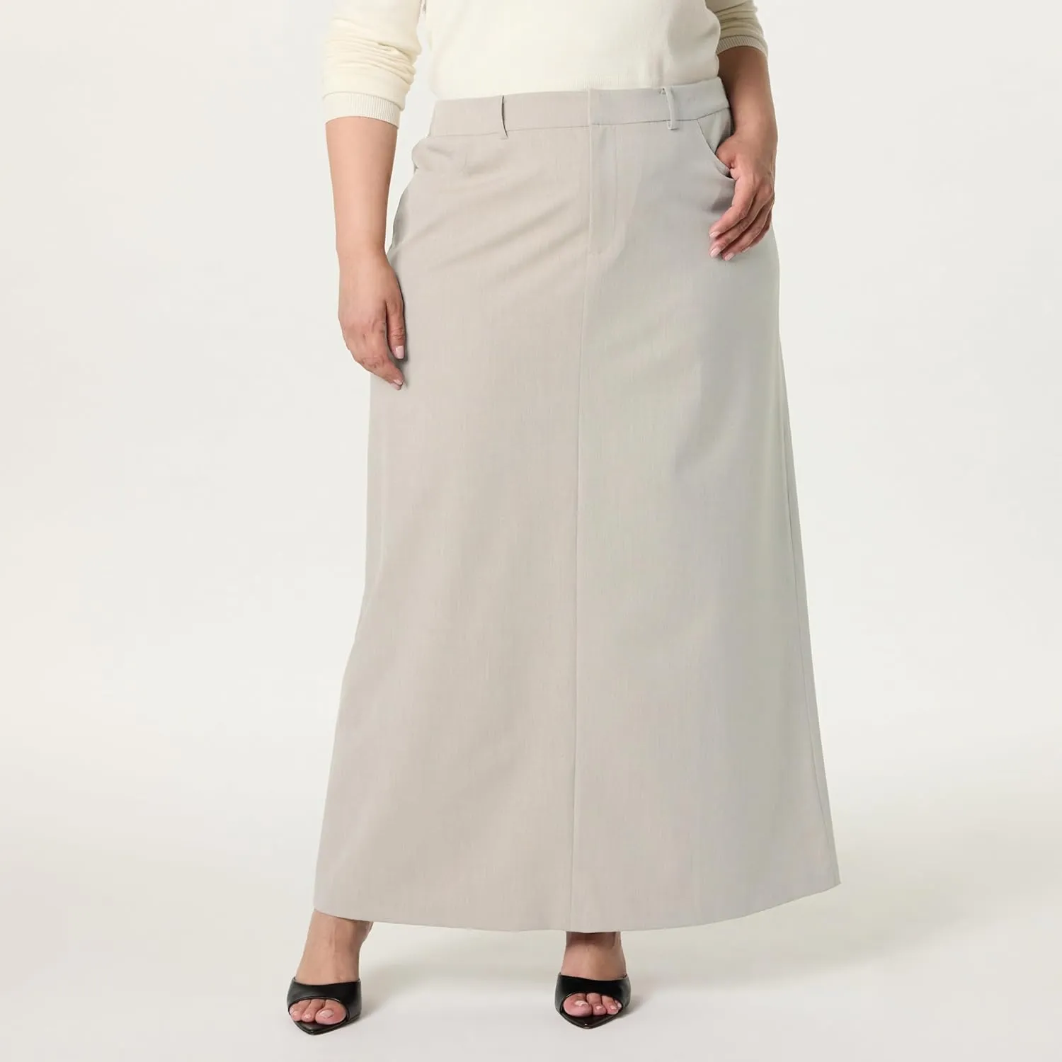 The Drop Women's Denis Woven Long Column Skirt