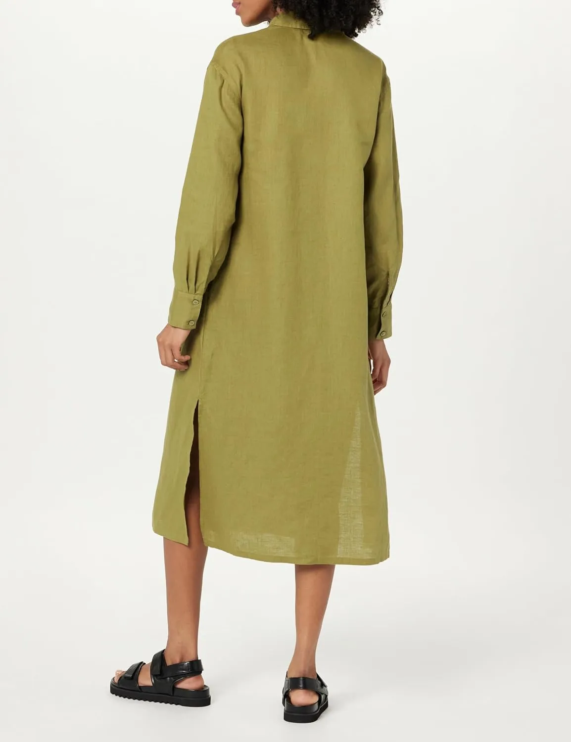 The Drop Women's Fiona Relaxed Linen Midi Shirt Dress