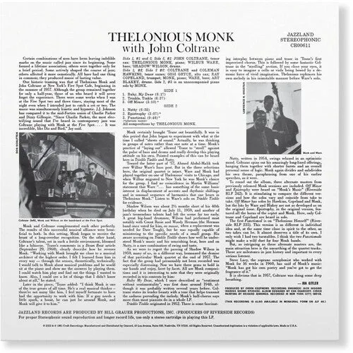 Thelonious Monk With John Coltrane (Original Jazz Classics Series) - Vinyl LP