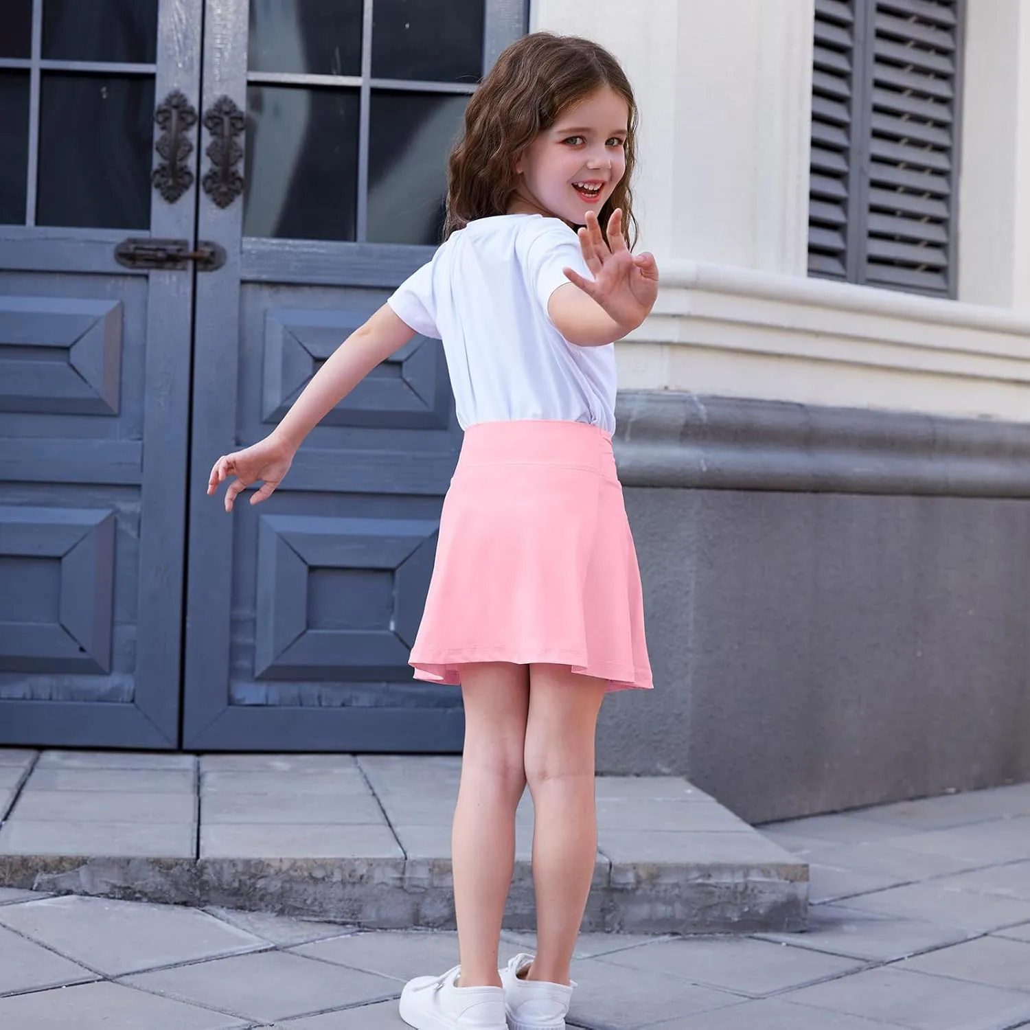 Toddler Girls Skirts Skorts Built in Shorts Baby Summer Flowy Tennis Athletic Skirts Skorts for Girls with Pockets
