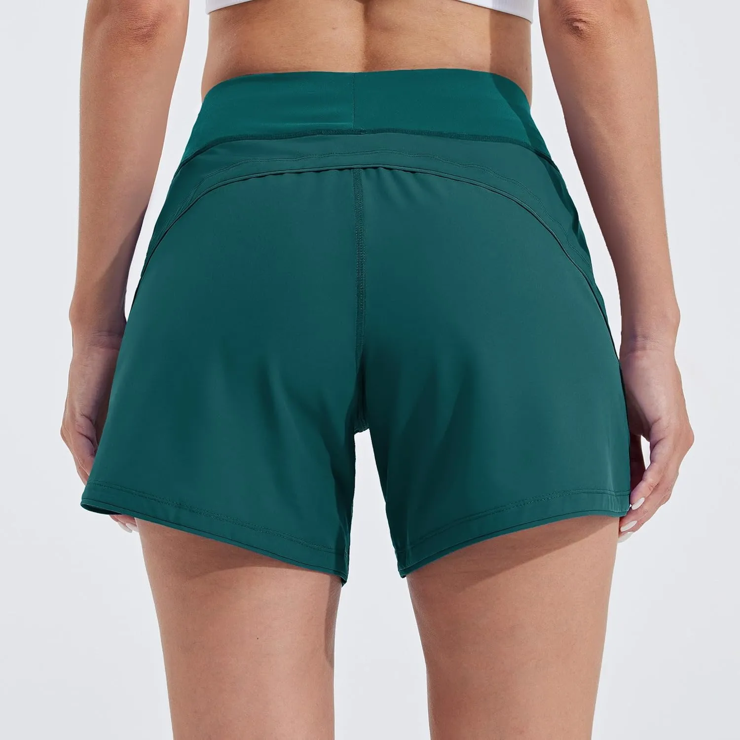 Willit Women's 5" Swim Board Shorts Quick Dry Beach Swimming Shorts UPF 50  High Waisted Liner Pockets