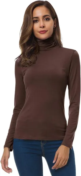 Women Long Sleeve Turtleneck Slim Fitted Based Layer Lightweight Active Shirt Pullover Tops Women Long Sleeve Turtleneck Slim Fitted Based Layer Lightweight Active Shirt Pullover Tops