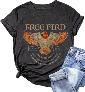 Women Vintage Rock Band Shirts Country Music Shirts Graphic Tees Concert Outfit Short Sleeve Tops